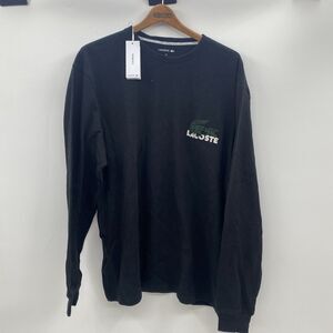 $60 Lacoste Men's Cotton Lounge LS T-SHIRT Black XXL TH8089 NWT